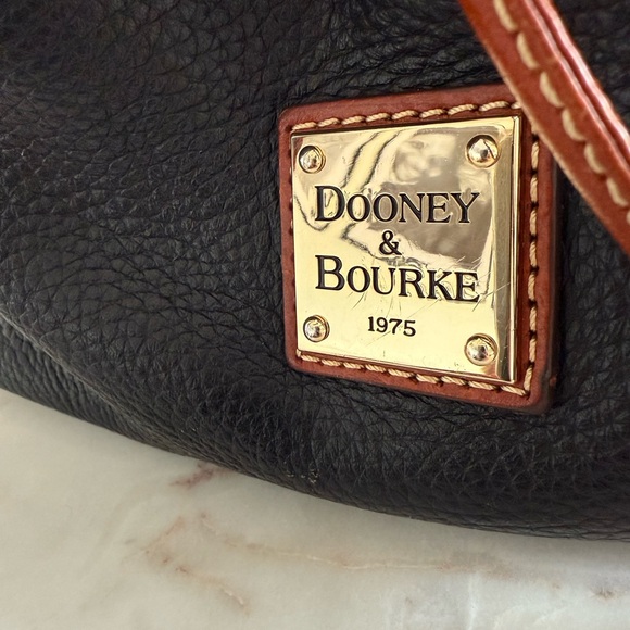 Dooney & Bourke Black Leather Bag with Gold Accents - Picture 2 of 16